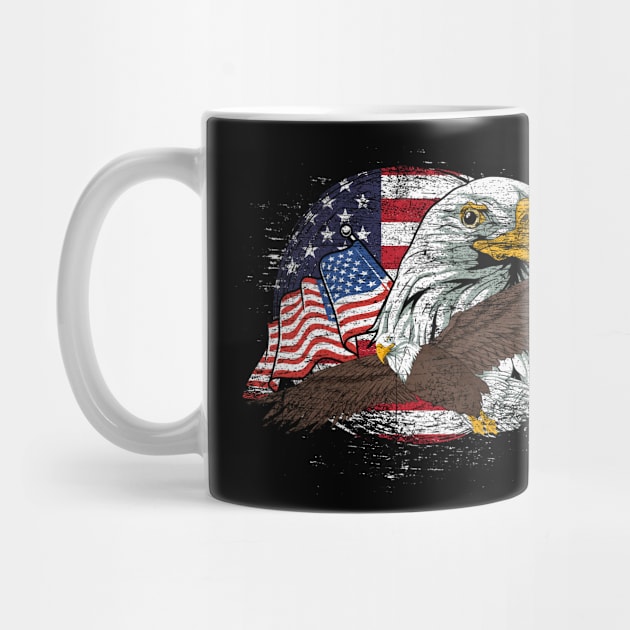 US Flag American Bald Eagle by ShirtsShirtsndmoreShirts